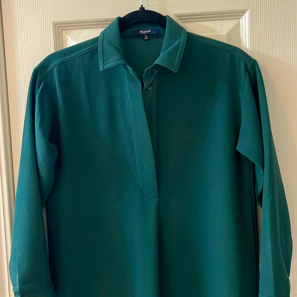 Beautiful Madewell green casual shirt dress